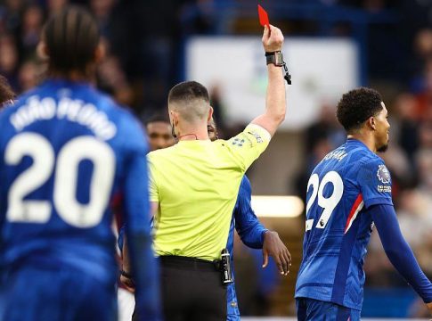 chelsea red cards